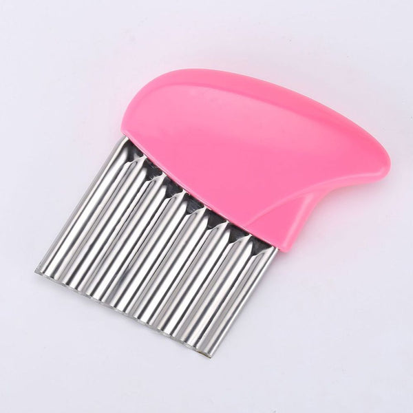 4x Stainless Steel Crinkle Cutter Wavy Vegetable Potato Chip Slicer Knife Blade