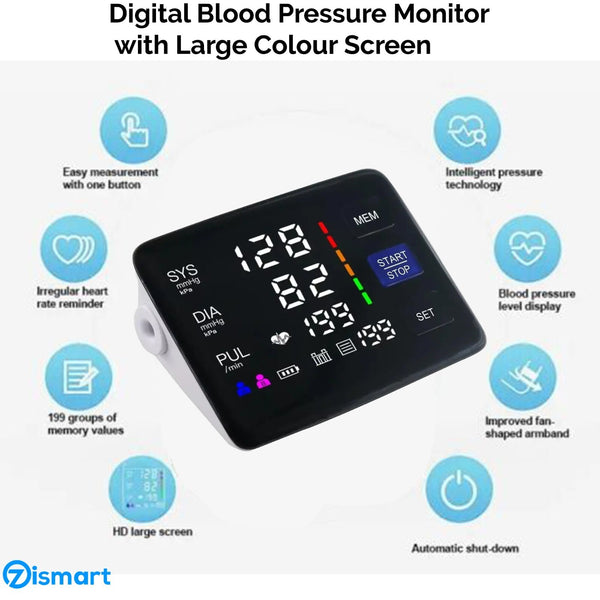 For Home Blood Pressure Monitor Heart Rate BP Machine Sphygmomanometer Upper Arm
