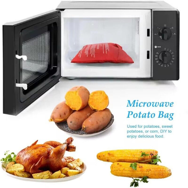 2X Microwave Potato Bag Baked Potato Corn Express Cooking Bag Reusable Washable