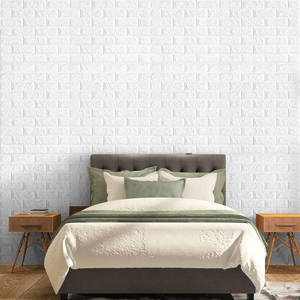 20PCS 3D Wallpaper Wall Panels Self Adhesive Brick Waterproof Stickers 70*77CM