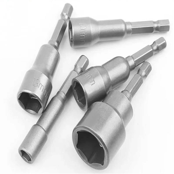 9PCS Power Nut Driver Drill Bit Set Metric Socket Wrench Screw 1/4