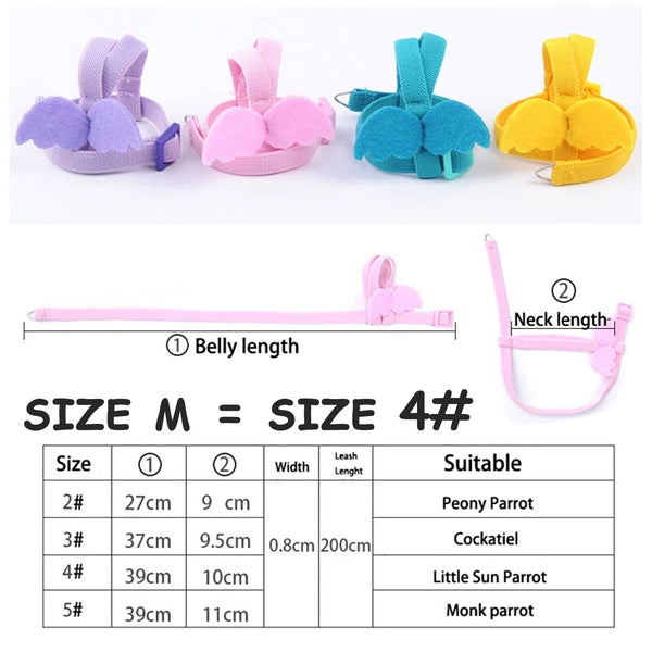 Adjustable Pet Parrot Bird Harness Lead Leash Flying Training Rope Cockatiel AUS