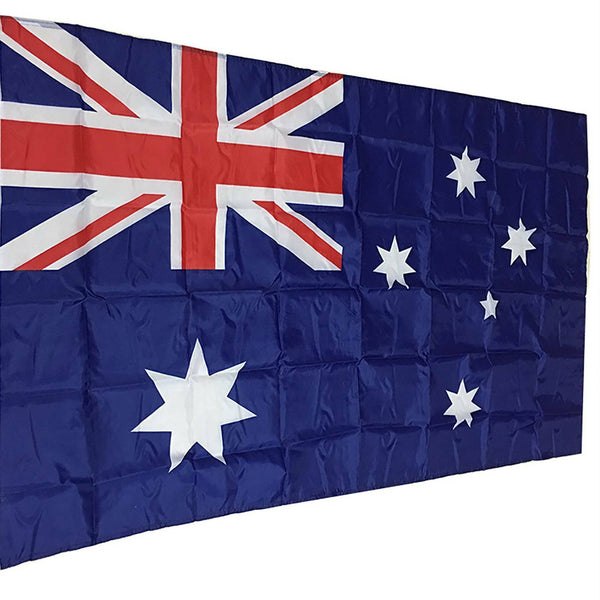 1800x900 HEAVY DUTY Australian Flag Polyester Metal Woven Brass Sister Clips AU