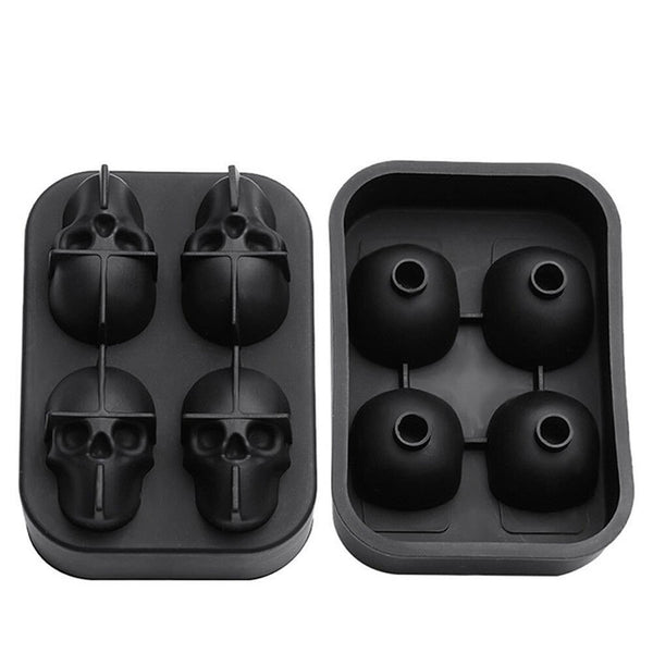 Halloween chocolate Party Tray 3D Skull Silicone Ice Cube Soap candle Mold Mould