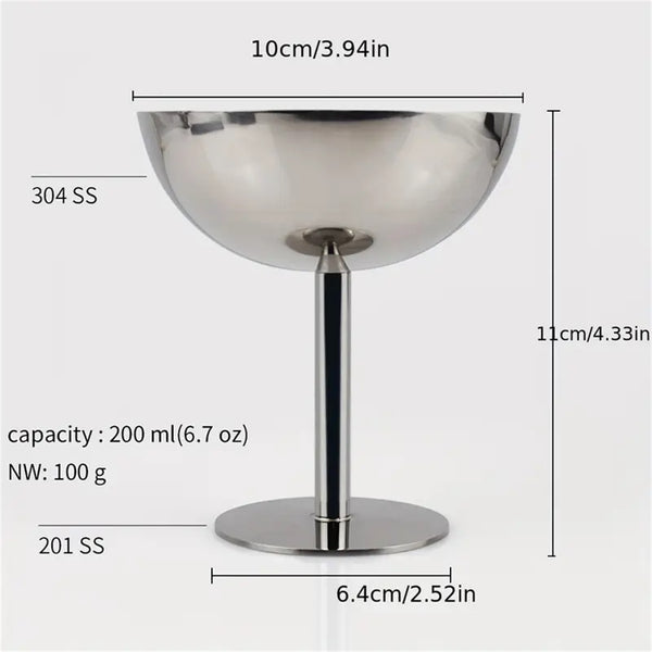2PCS Stainless Steel Dessert Cups – Ice Cream & Sundae Bowls