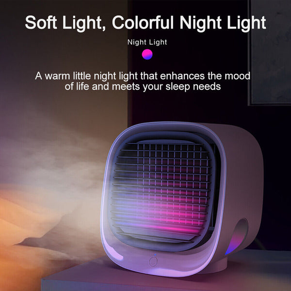 Portable Air Cooling Fan USB Home Office 3-Speed Mini Personal Cooler Humidifier