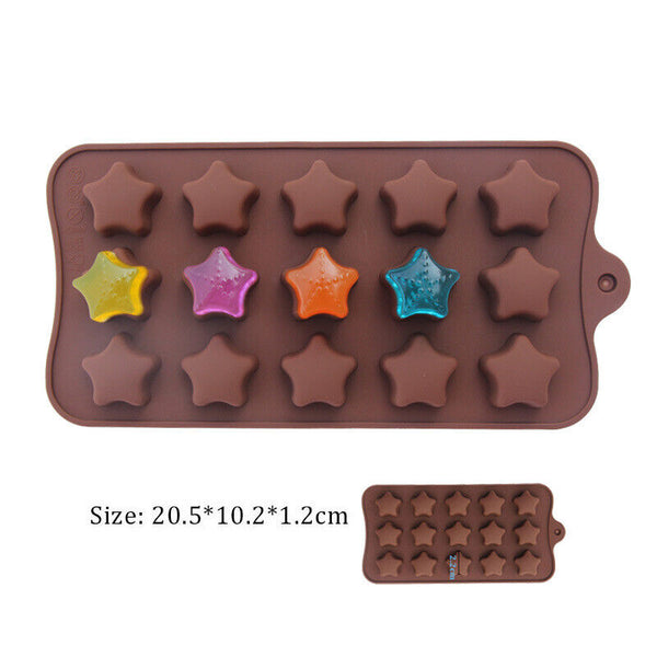 3D Star Silicone Mold Cake Chocolate Ice Cube Soap Tray Baking Mould Tools DIY
