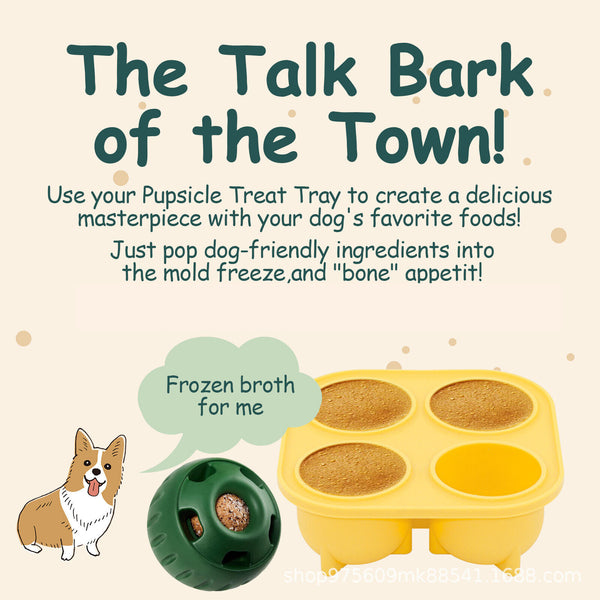 Dog Feeding Toy Woof Long-Lasting Dog Toy with Treat Tray Mold Pet Pupsicle Up