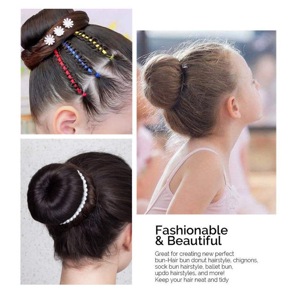 4PCS Hair Donut Foam Sponge Styling Hair Ring Bun Maker Former French Twist Tool