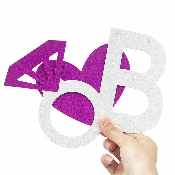 Bride to Be Banner – Silver Glitter Heart Bunting for Hens Night