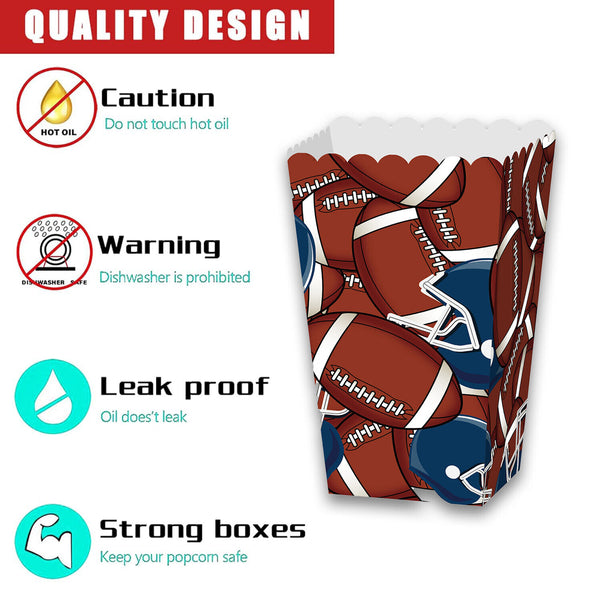 24pcs Football Party Popcorn Cookie Boxes Touchdown Celebration Dessert Supplies