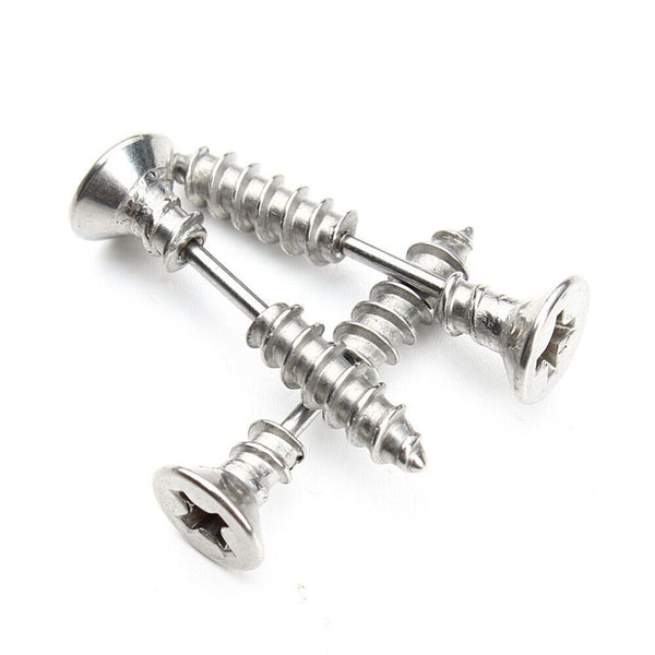 1PC Stainless Steel Women Punk Fashion Men Whole RX Screw Stud Earring Unisex
