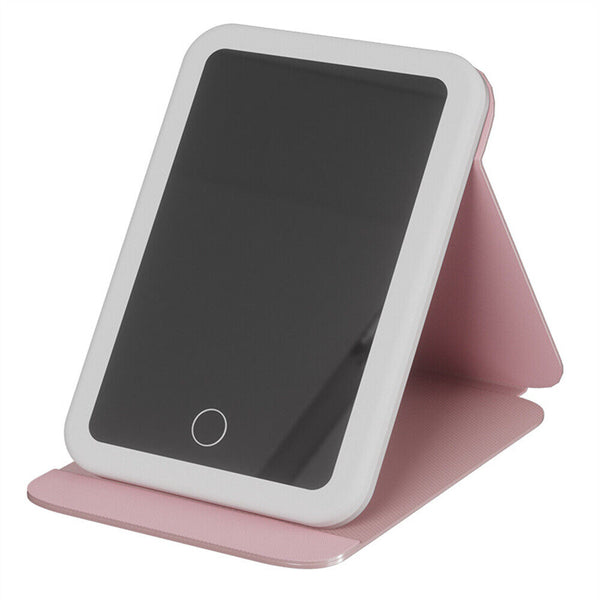 Rechargeable LED Light Cosmetic Makeup Mirror USB Touch Screen Home Desk Vanity