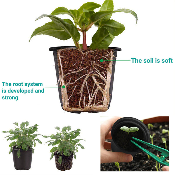 200PCS Plastic Plant Flower Pots Nursery Seedlings Growing Garden Plant Pots AU