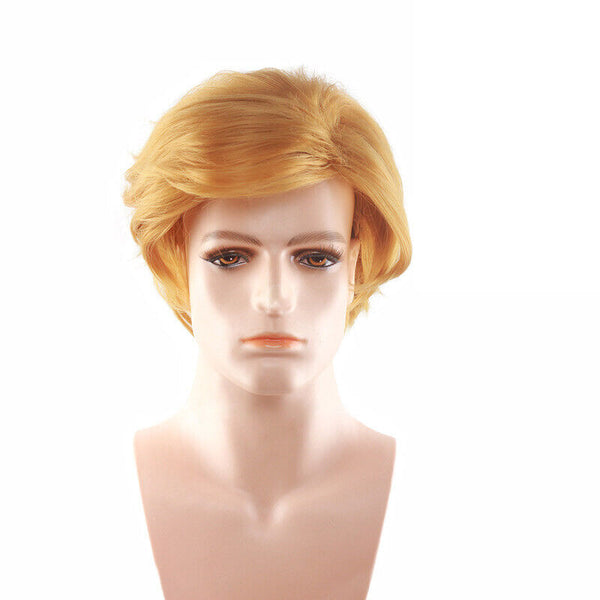 USA President Fancy Dress Costume Wig Red Tie Blonde Donald Trump Cosplay Adults