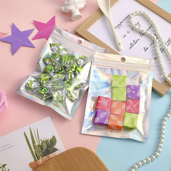 50PCS Clear Golden Zip Seal Bags Aluminum Foil Resealable Valve Zipper Pouch AU