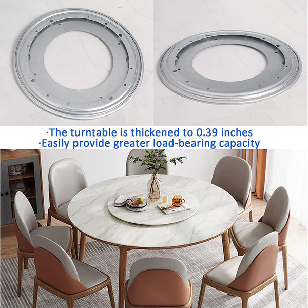 2PCS 12 Inch Lazy Susan Turntable Bearing Rotating Swivel Plate Heavy Duty Silver