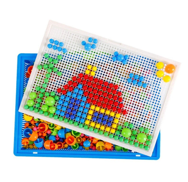 Mushroom Nails Puzzle Pegboard Jigsaw Creative DIY Peg 3D Kids Educational Toys