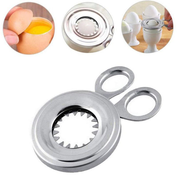 2PCS Stainless Steel Egg Shell Opener Cutter Cracker Boiled Egg Topper Separator