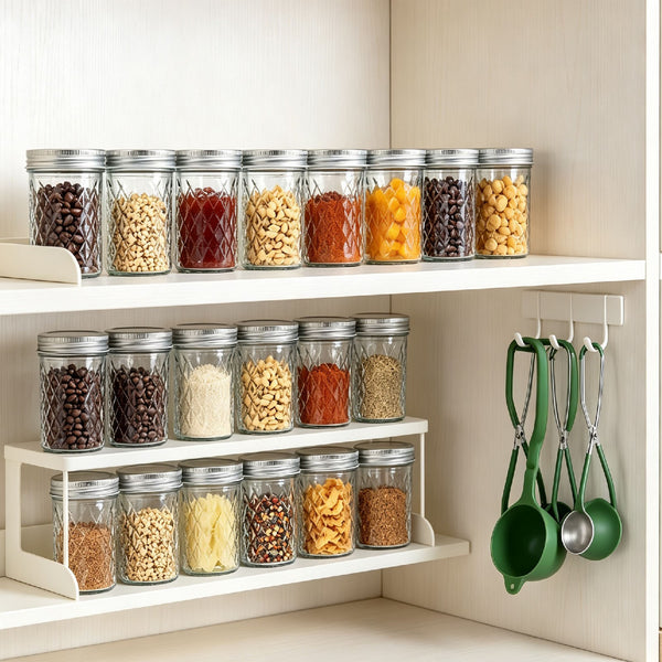 Mason Jars Canning Kit - 6x 500ml Glass Preserving Jars with Lids, Funnel, Rack & Tongs