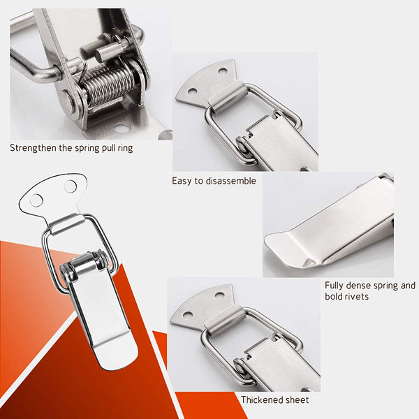 6/12x Stainless Steel Toggle Clasp Case Clip Suitcase Tool Box Chest Trunk Latch