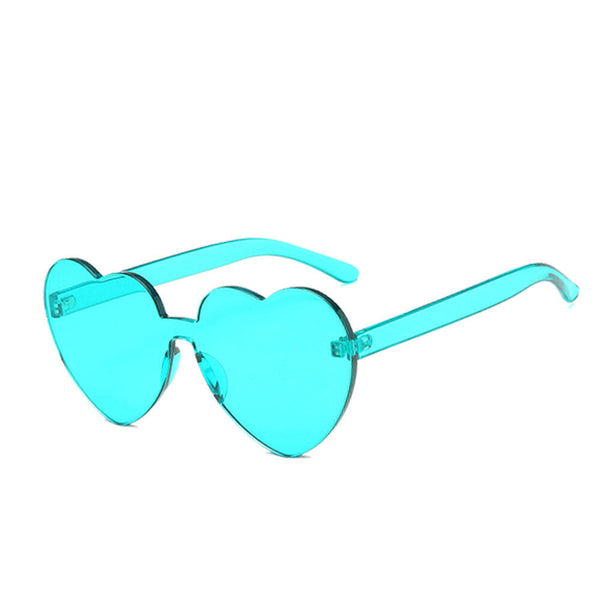 Love Heart Shape Sunglasses Party Clear Lens Rimless Festival Glasses Dress