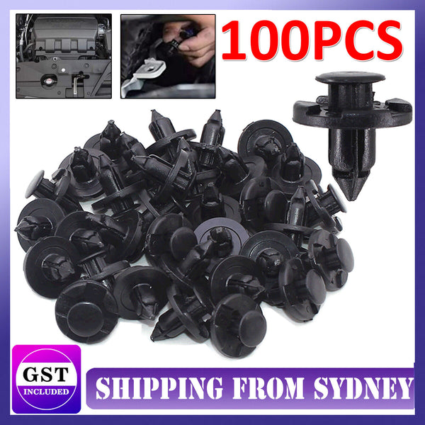 100pcs 8mm Hole Car Plastic Rivets Body Fastener Bumper Push Clips for Nissan