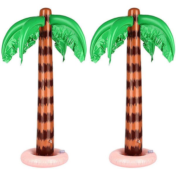 4PCS 90cm Inflatable Blow Up Palm Tree Hawaiian Luau Pool Beach Party Decoration