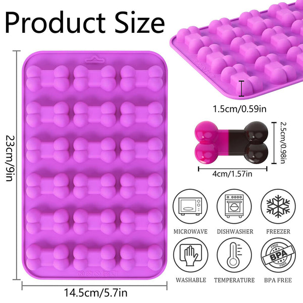 Reusable Silicone Dog Bone Cake Chocolate Mold Cookie Baking Ice Mould DIY Tool