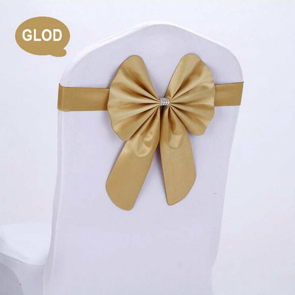 20PCS Satin Chair Sashes Wedding Party Chair Cover Bow Decorations