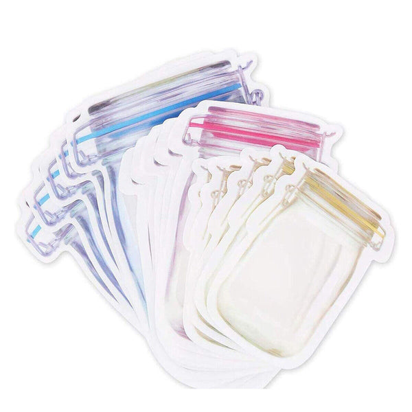 10x Mason Jar Zipper Pack Food Storage Bags PE Reusable Zip Bag Stand Pouch AU