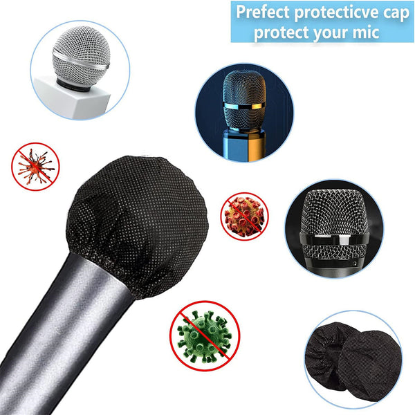 200pcs Disposable Microphone Covers | Non-Woven Mic Windscreen Hygiene Protectors
