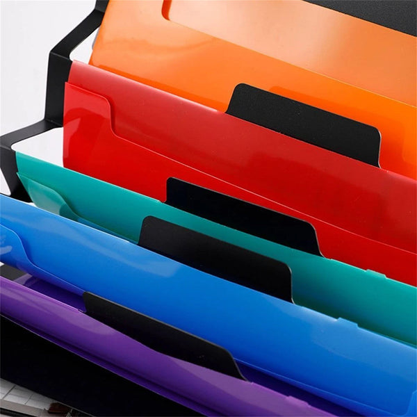2PCS Wall Mount Hanging File Organizer 6 Pocket Document Folder Storage Holder
