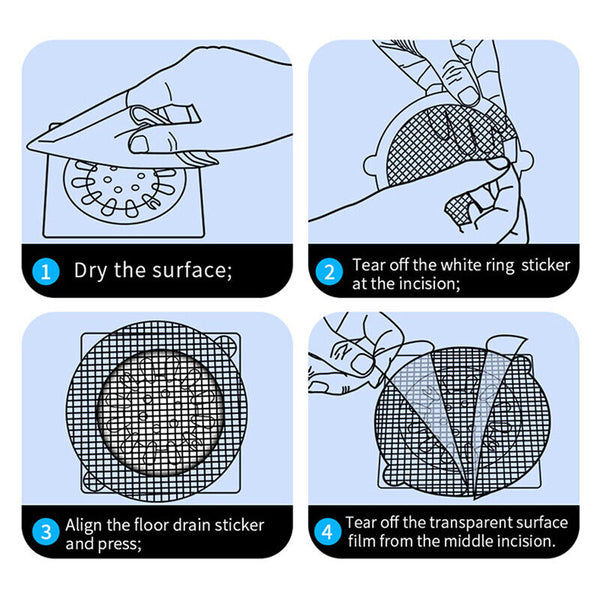 30 Pack Disposable Shower Drain Hair Catcher Hair Catcher Mesh Stickers