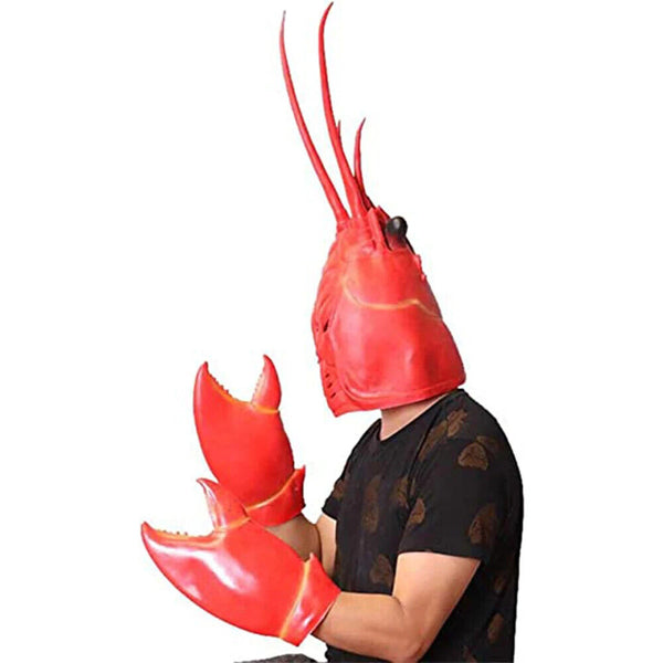 Funny Crab Lobster Claws Gloves Headdress Cosplay Party Latex Novelty Toy Set