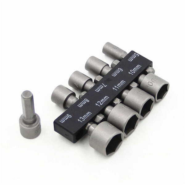 9PCS Power Nut Driver Drill Bit Set Metric Socket Wrench Screw 1/4