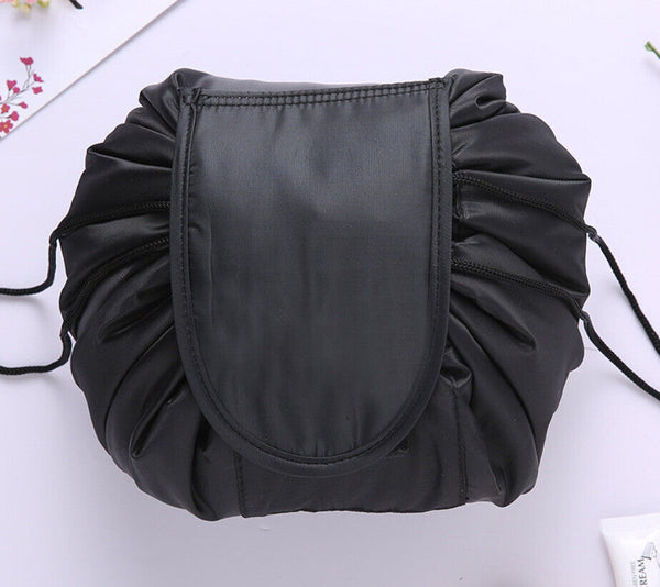 Black lazy cosmetic bag