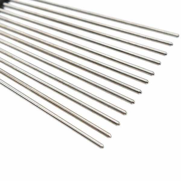 Black Detangle Metal Tooth Hair Comb Wig Afro Braid Pick Sector w/ Fist Handle A