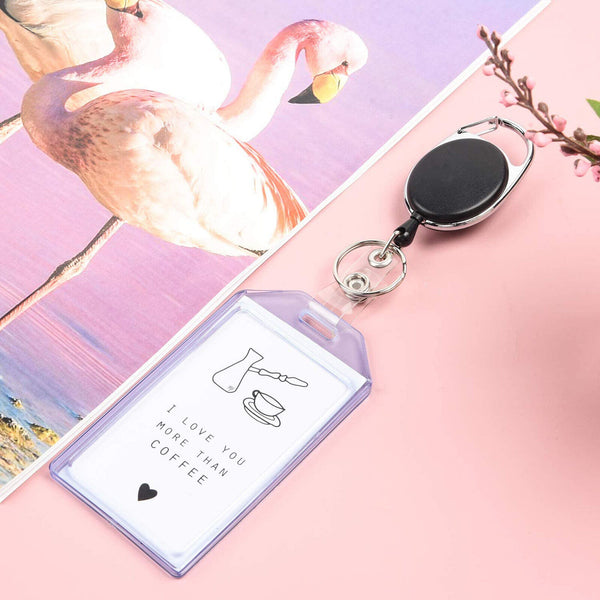 10x Clear Silicone ID Badge Holder Name Tag Vertical ID Card Holders Heave Duty