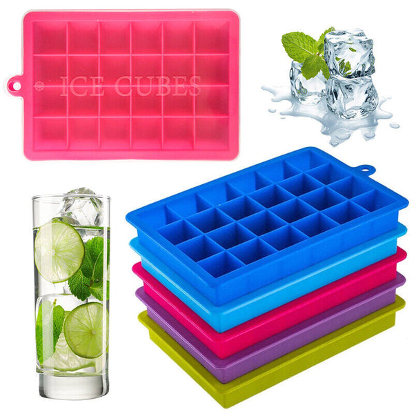 Silicone 24 Grids Ice Cube Tray Mold Maker Tool Square