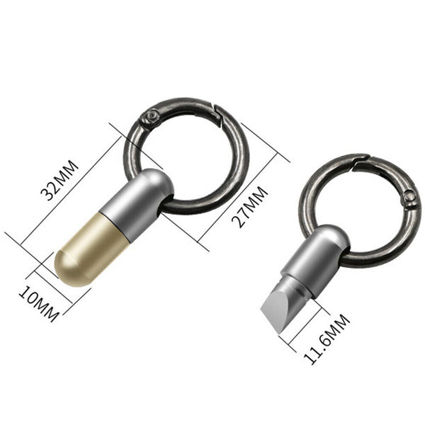 Capsule Knife Key Ring Outdoor Portable Split Keychain Cutting Tool Cutter