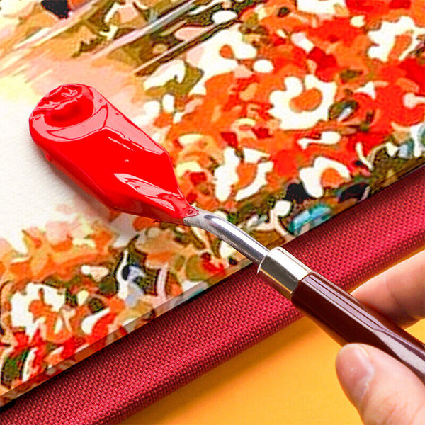 5Pcs Paint Spatula Set Stainless Steel Artist Palette Knife Oil Painting Scraper