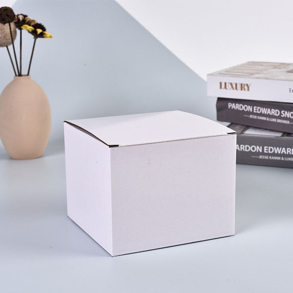 25PCS White Cardboard Gift Boxes Folding Cube Packaging Boxes Small Medium Large