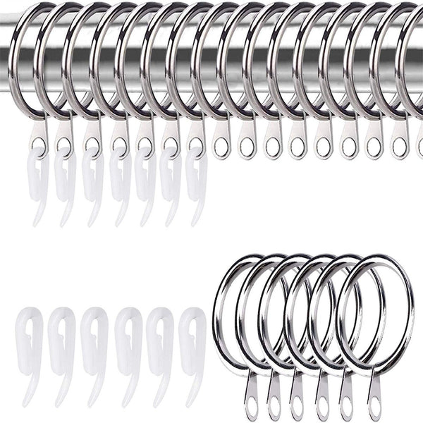 100 Sets Curtain Rings Hooks Window Multipurpose Metal Hooks Clips Ring Hanging