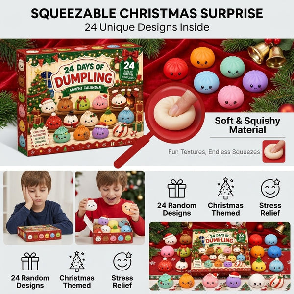 2026 Christmas Squishies Advent Calendar 24 Days Dumpling Toys Kid Xmas Gift New