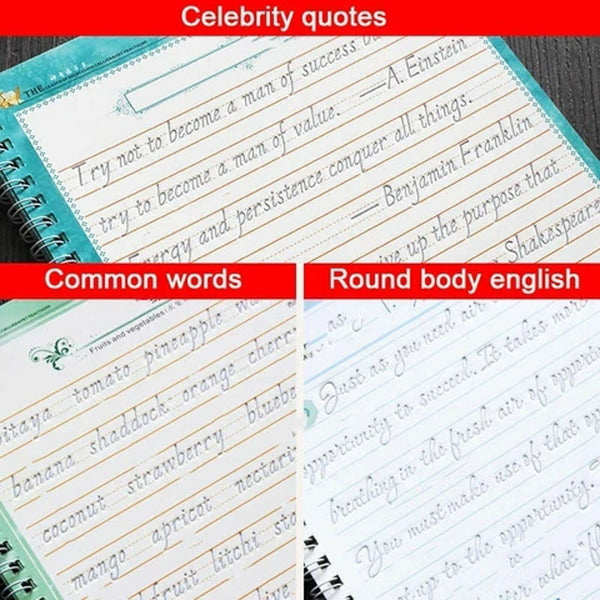 Kids Magic Handwriting Copybook Set Reusable English Calligraphy Practice Book