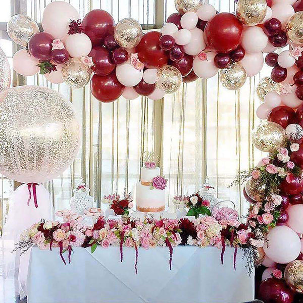 110pcs Wine Red Balloon Arch Kit Garland Birthday Wedding Party Balloons Decor