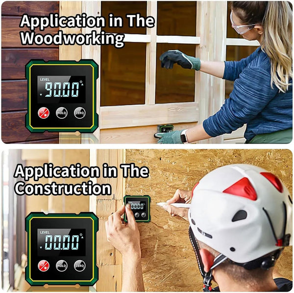 4-Side Magnetic Angle Finder Digital Level Protractor Inclinometer Gauge Meter