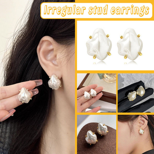 Vintage Irregular Earrings for Women Retro Studs Statement Jewelry Fashion Gift