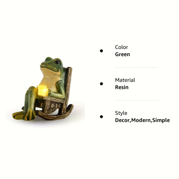 2pcs Solar Frog Garden Statue LED Light | Outdoor Lawn Patio Yard Decor Ornament
